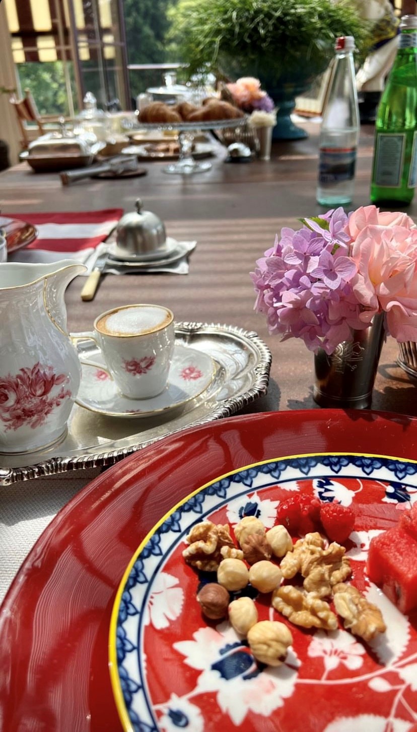 Coffee, fruit, and pastries